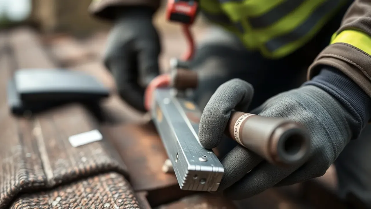 Equipment used for Fulham Victorian terrace roofing, photographed close up