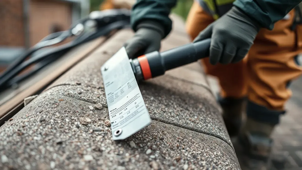 Equipment used for roofing, photographed close up